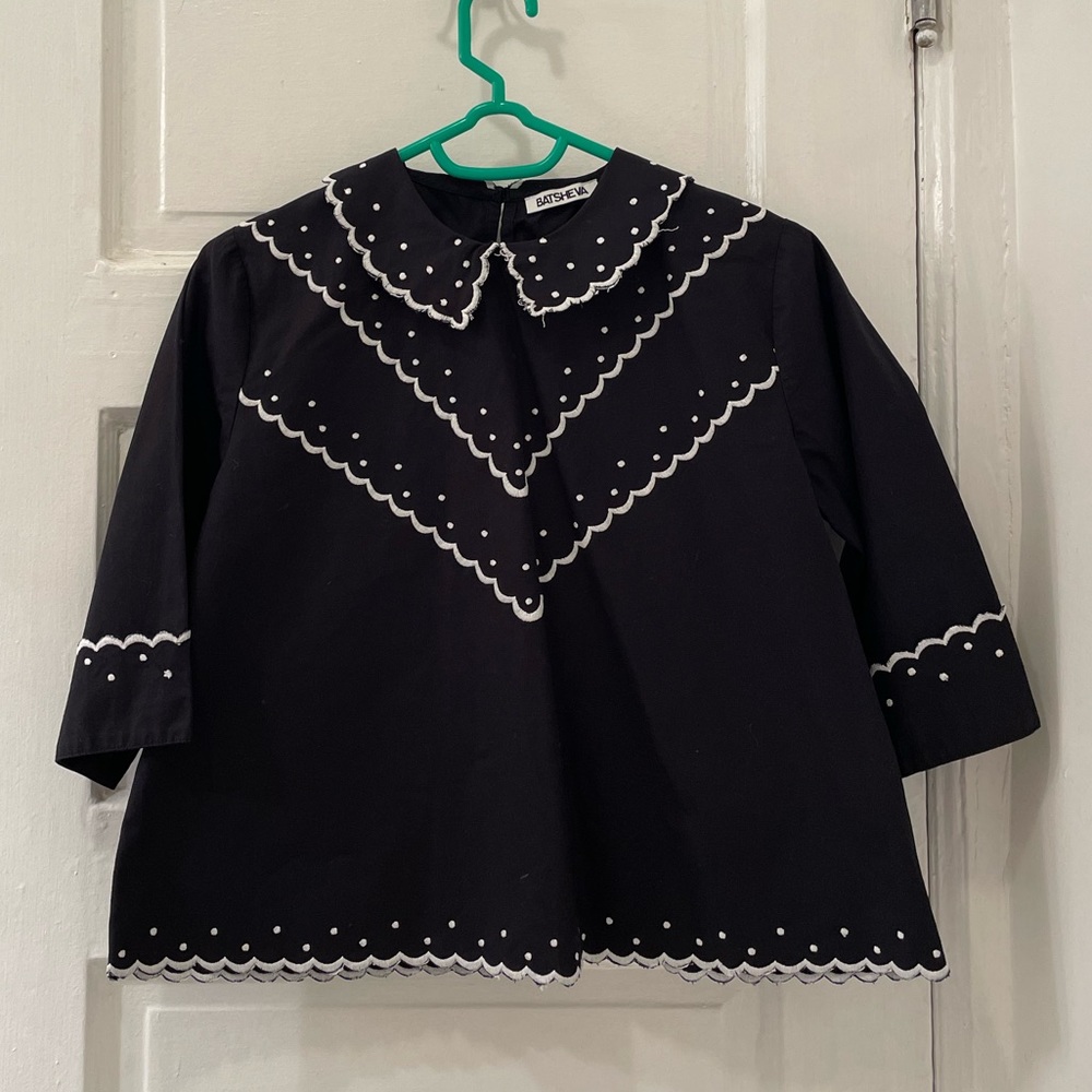 Batsheva cotton embroidered blouse, size 6